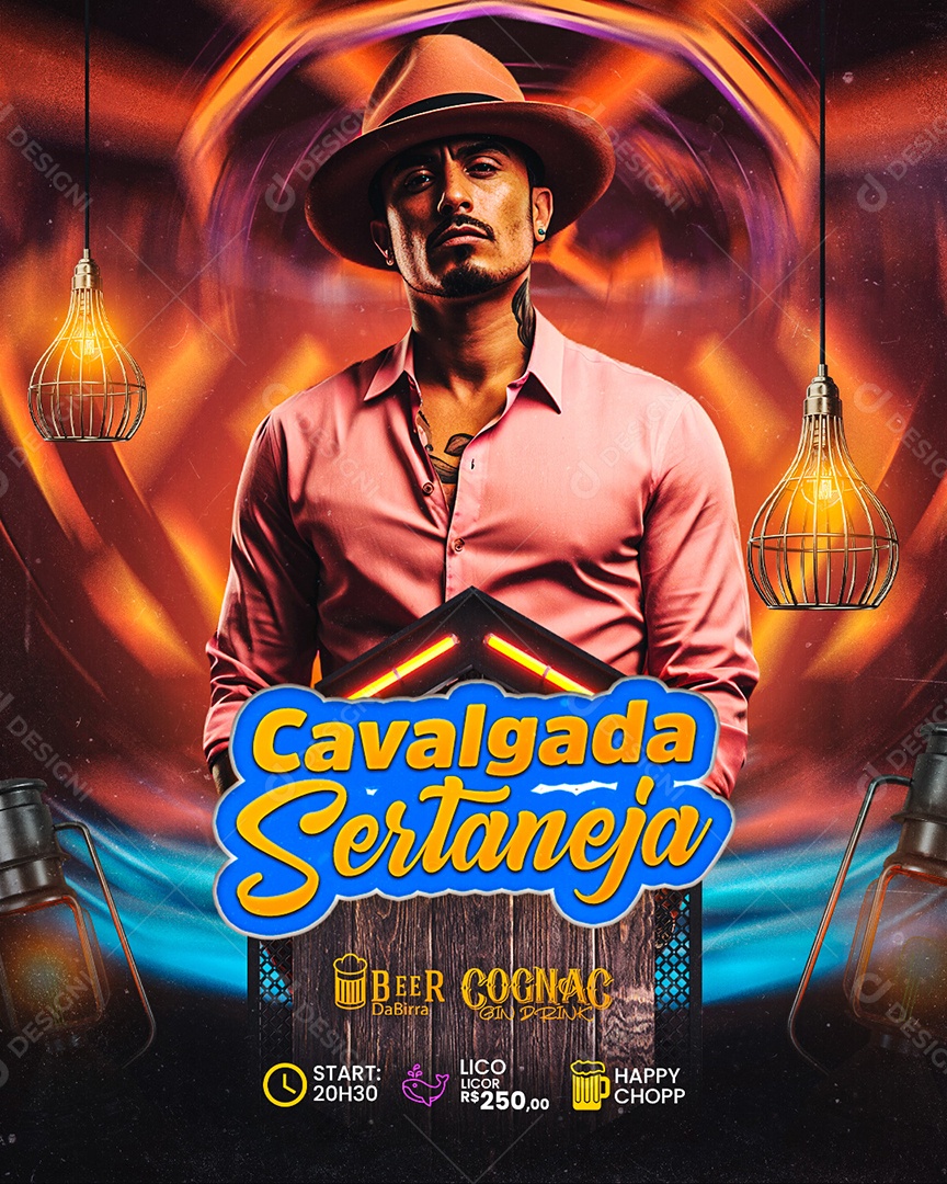 Flyer Cavalgada Sertaneja Social Media PSD Editável