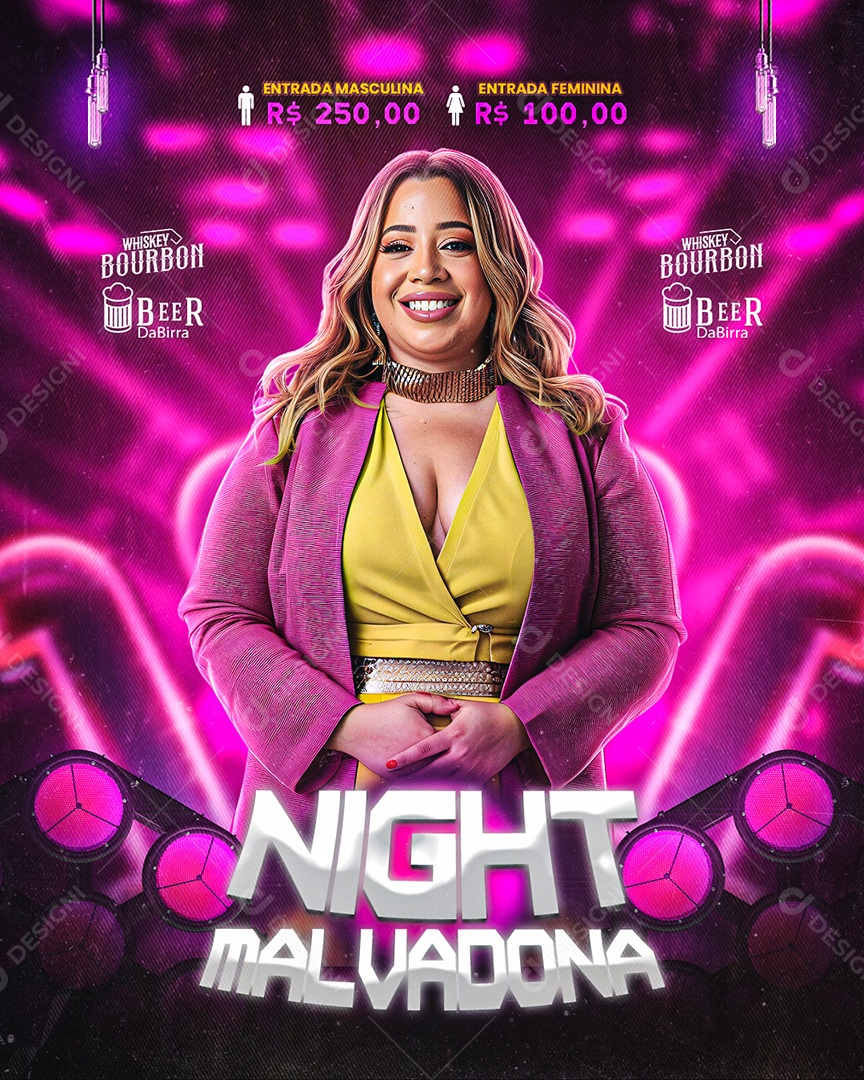 Flyer Night Malvadona Social Media PSD Editável