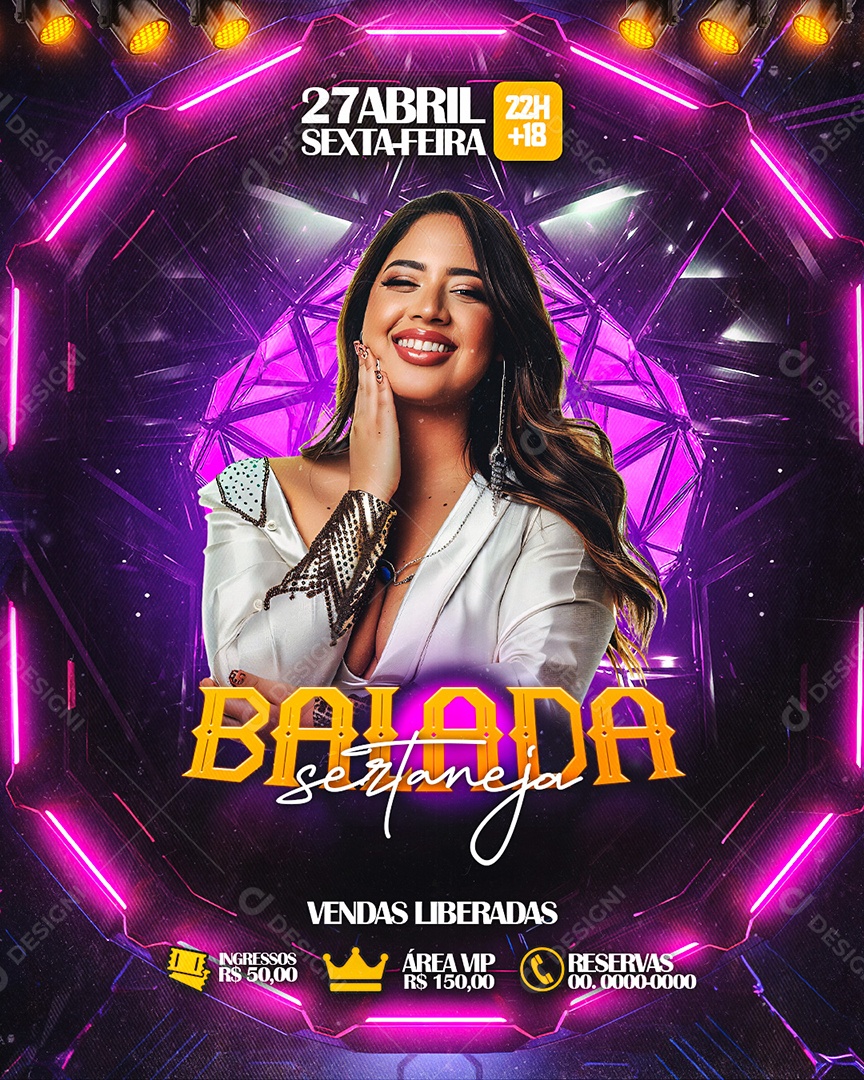 Flyer Balada Sertaneja Social Media PSD Editável