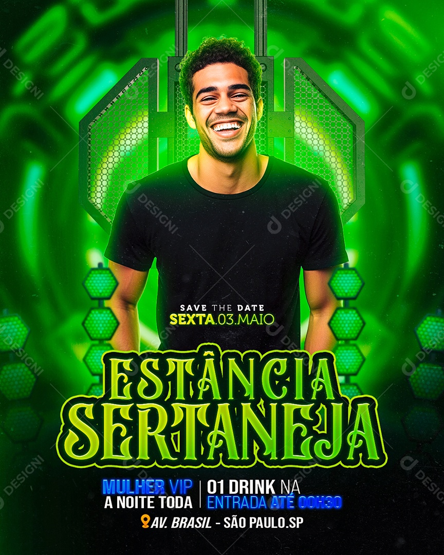 Flyer Estância Sertaneja Social Media PSD Editável