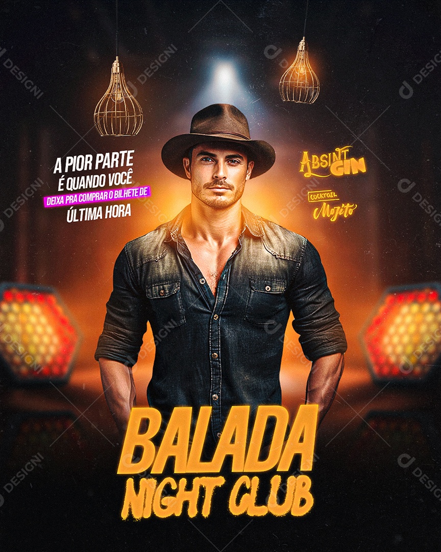 Flyer Balada Night Club Social Media PSD Editável