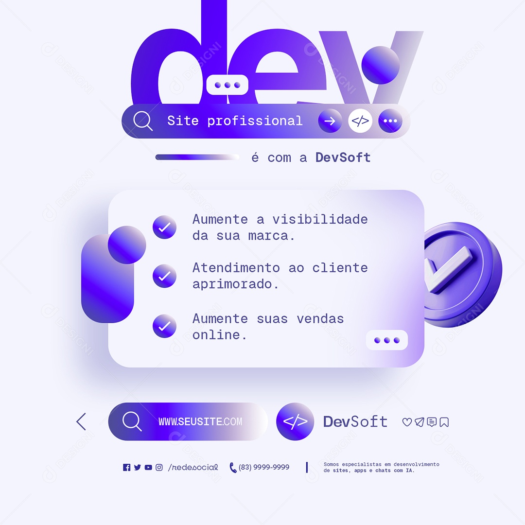 Empresa Site Profissional é Com a Dev Soft Social Media PSD Editável