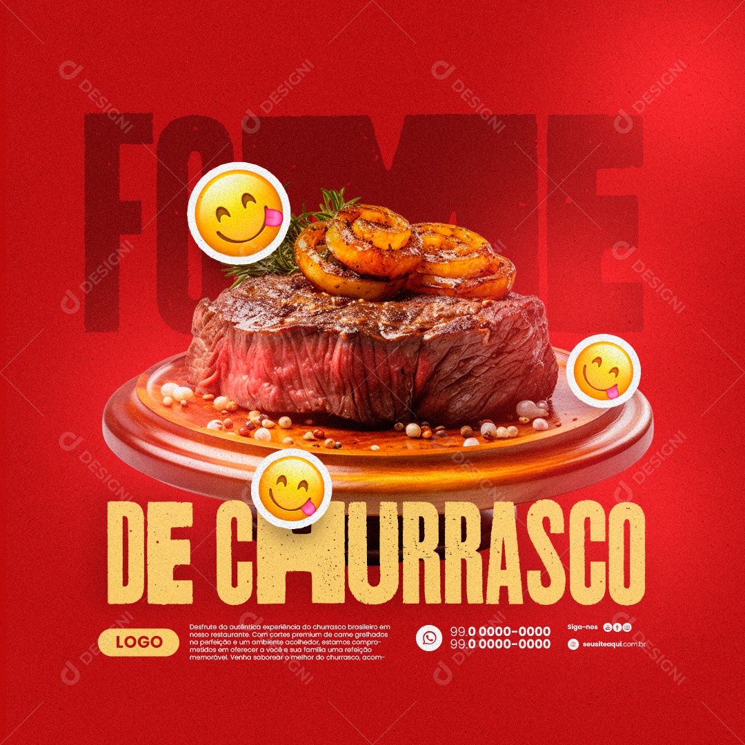 Churrascaria Fome De Churrasco Social Media PSD Editável
