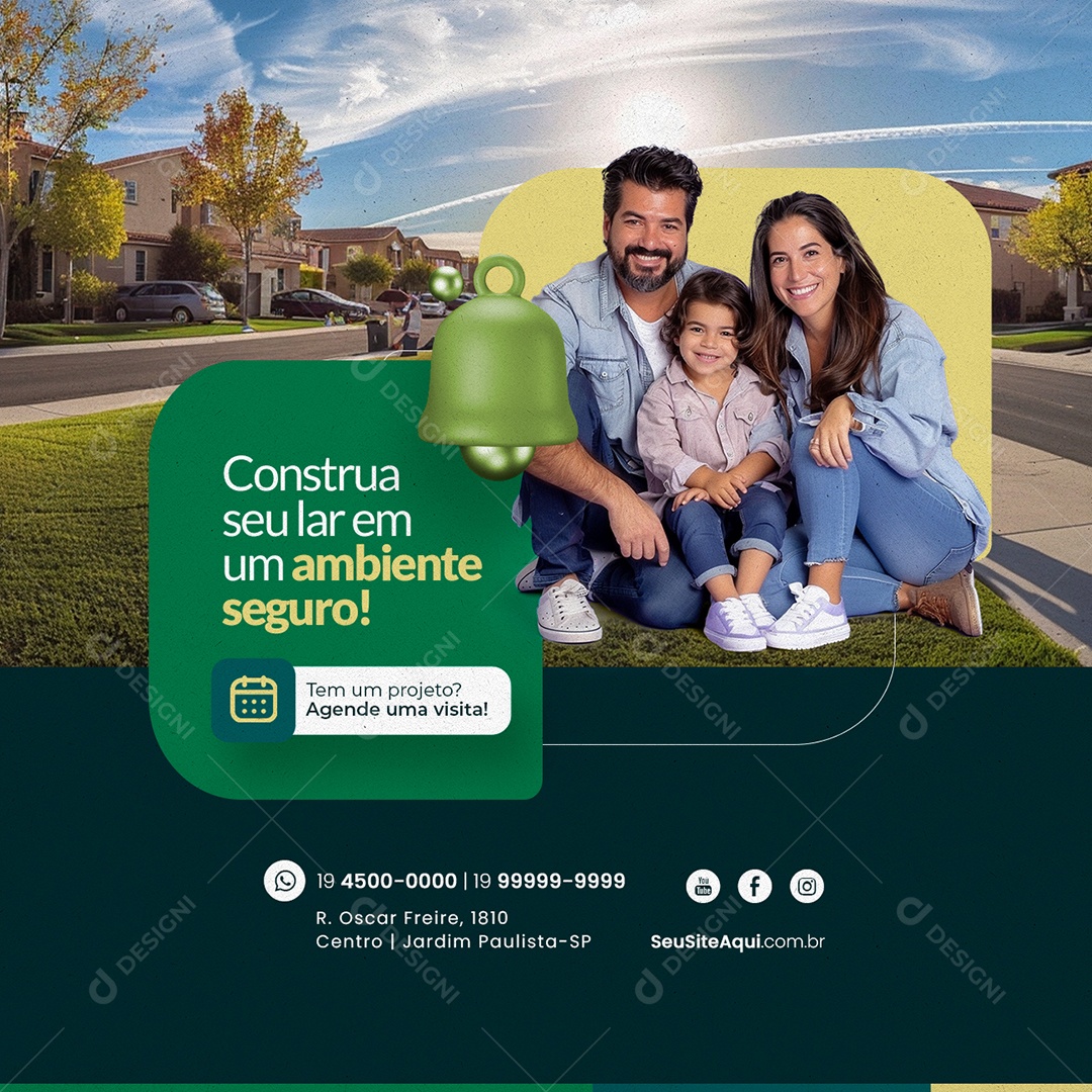 Loteamento Construa Seu Lar em Um Ambiente Seguro Social Media PSD Editável