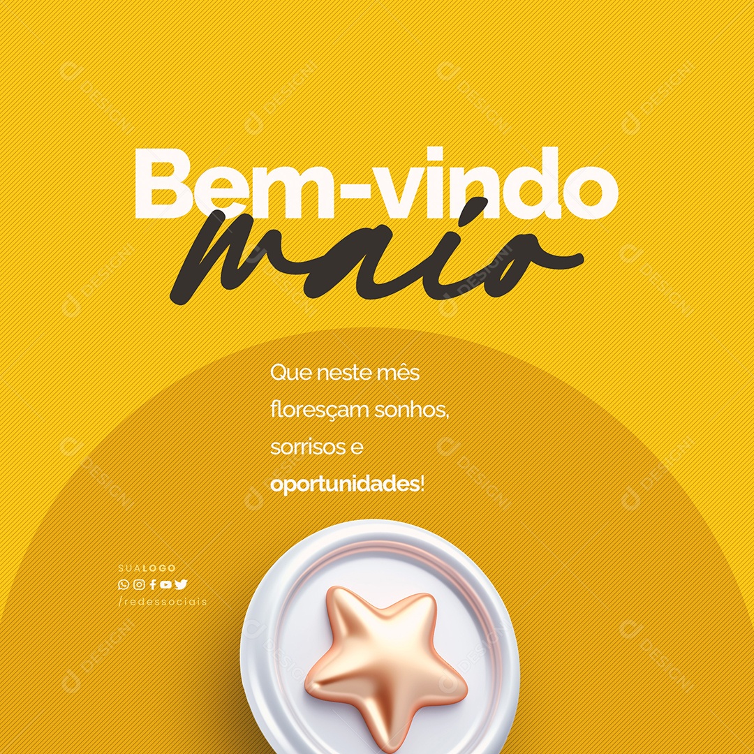 Bem Vindo Maio Oportunidades Social Media PSD Editável