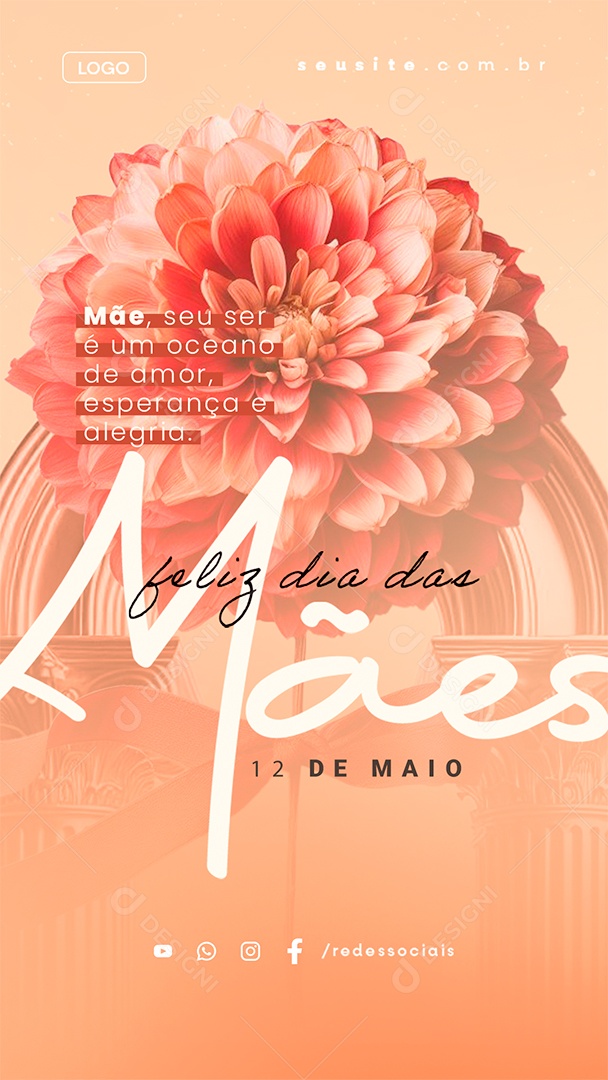 Story Feliz Dia Das Mães 12 de Maio Social Media PSD Editável