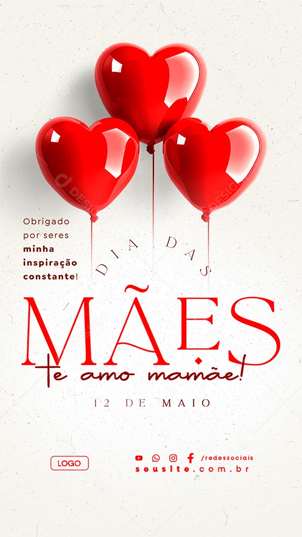 Story Dia das Mães 12 de Maio Te Amo Mamãe Social Media PSD Editável