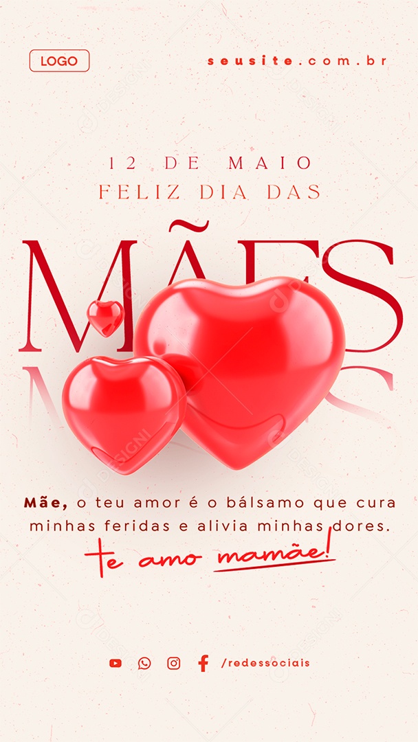 Story Feliz Dia Das Mães 12 de Maio Social Media PSD Editável
