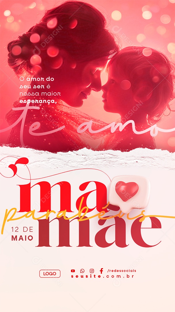 Story Dia Das Mães 12 de Maio Social Media PSD Editável