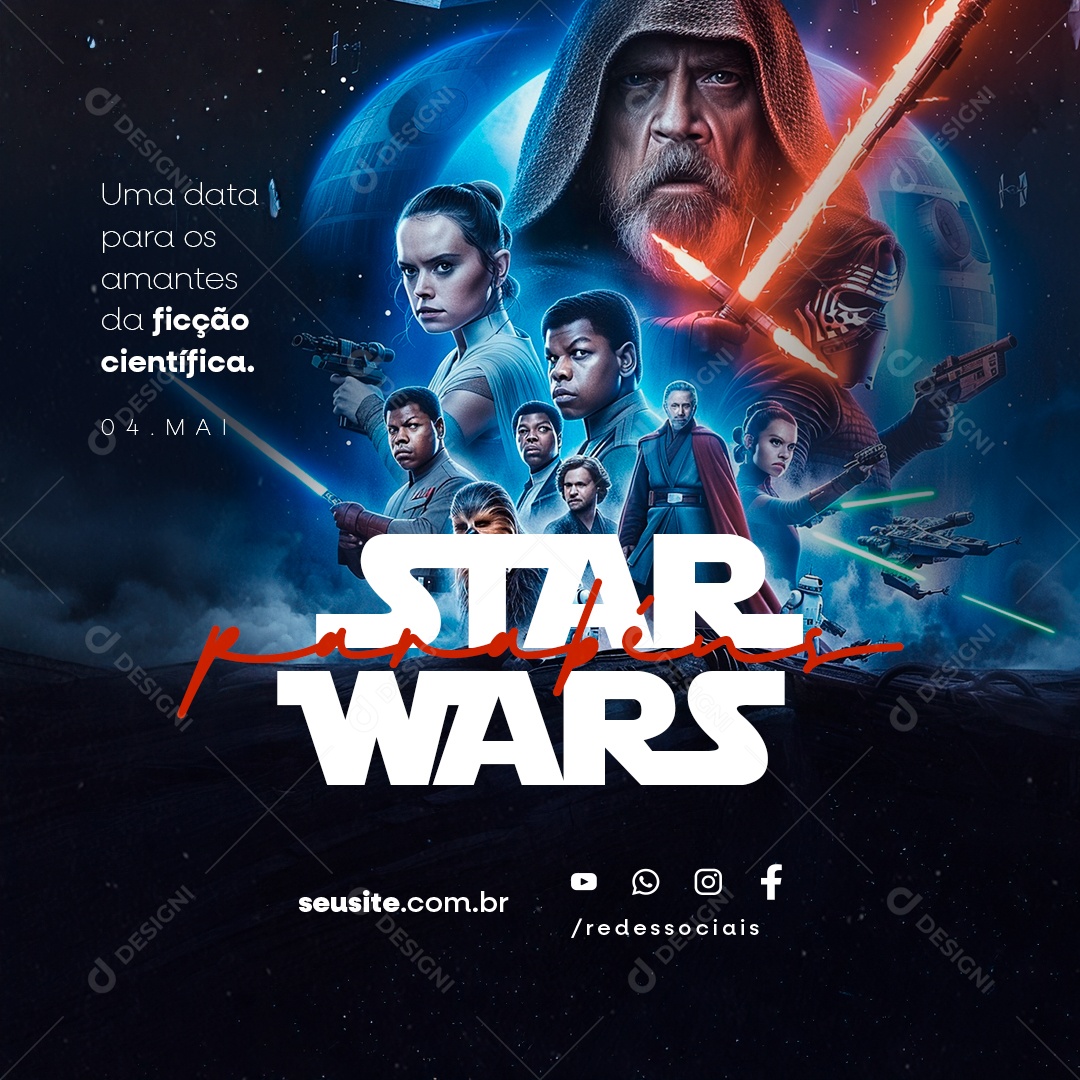 Dia de Star Wars 04 de Maio Social Media PSD Editável