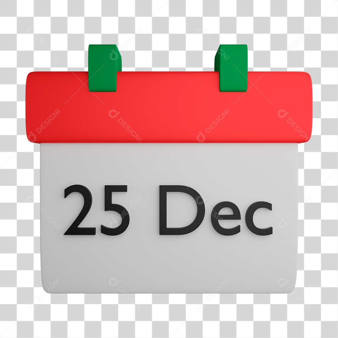 Calendário 25 de Dezembro PNG Transparente