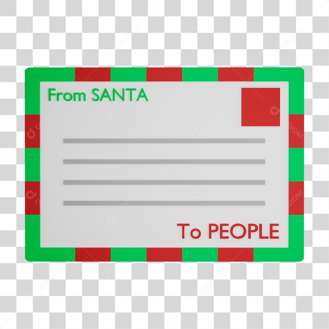Carta ao Papai Noel PNG Transparente