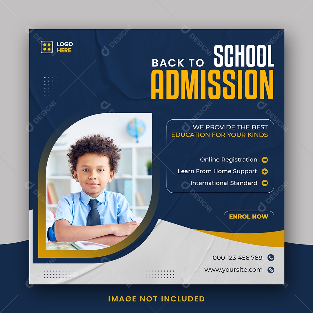 Escola de Admissão Social Media PSD Editável