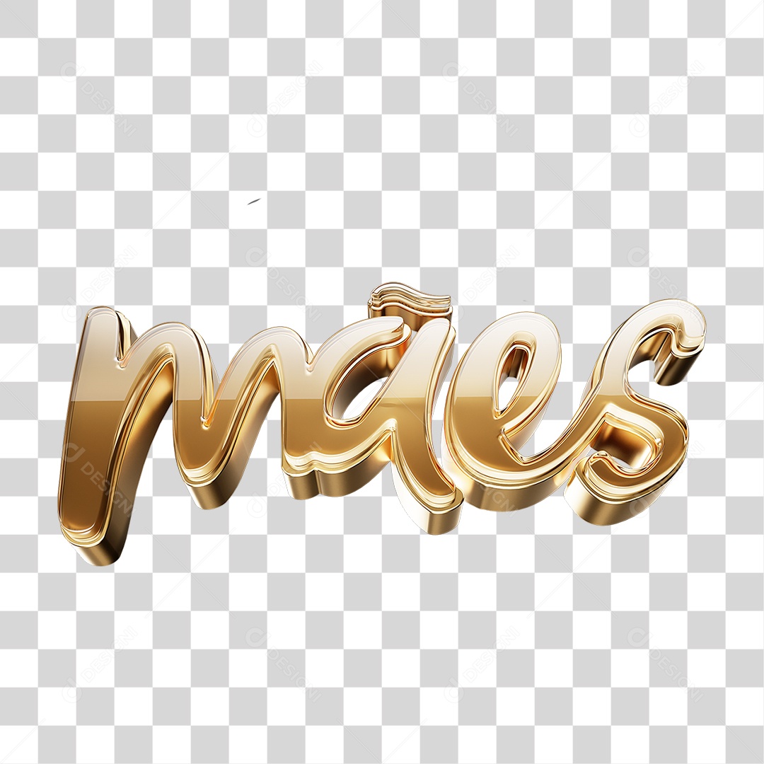 Texto 3D Mães PNG Transparente
