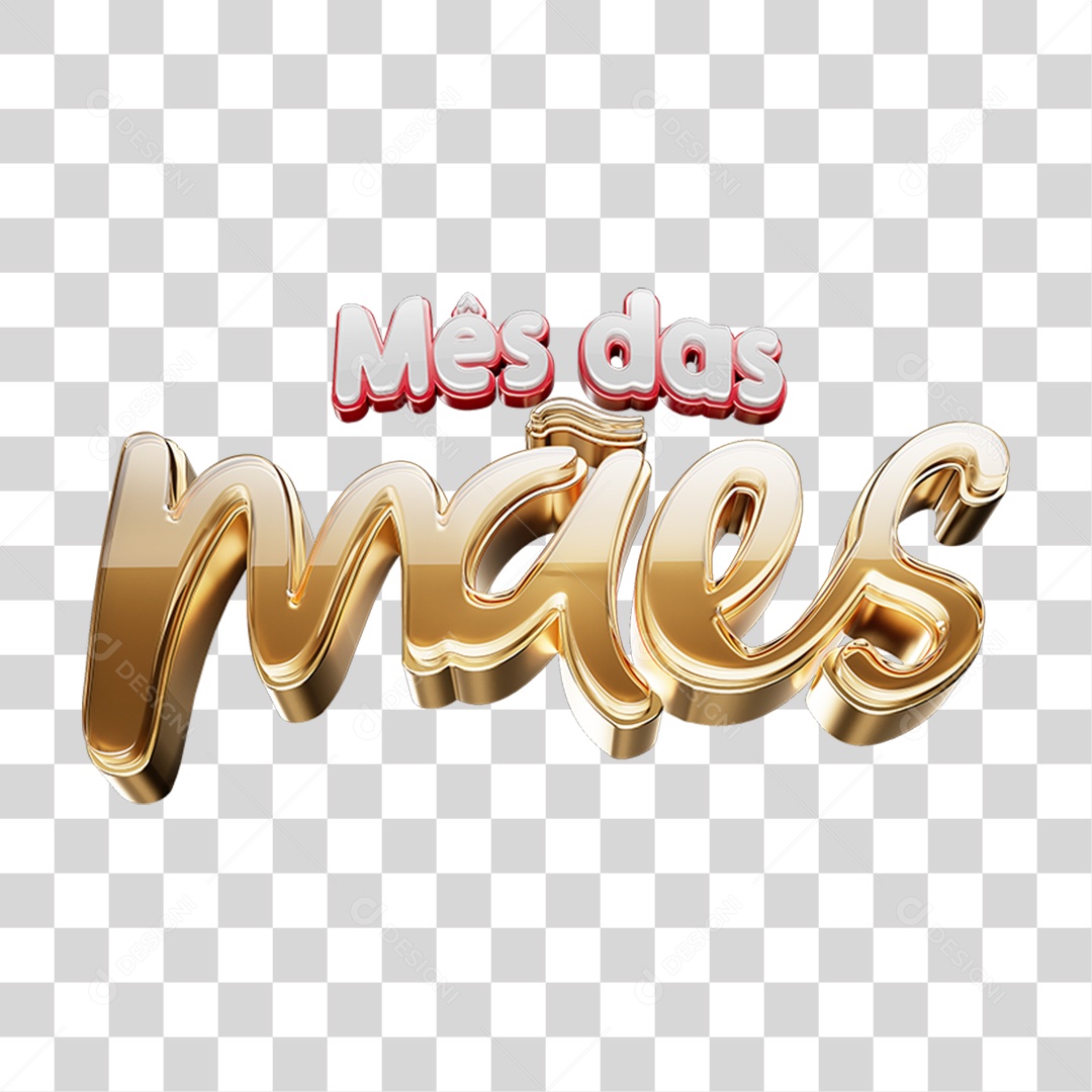 Texto 3D Mês das Mães PNG Transparente