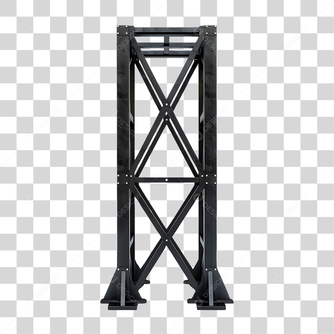 Estrutura de Ferro Elemento 3D para Composição PNG Transparente