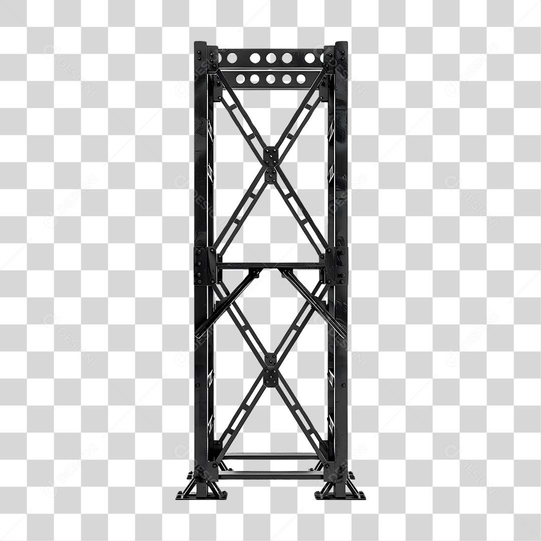 Elemento 3D Estrutura de Ferro para Composição PNG Transparente
