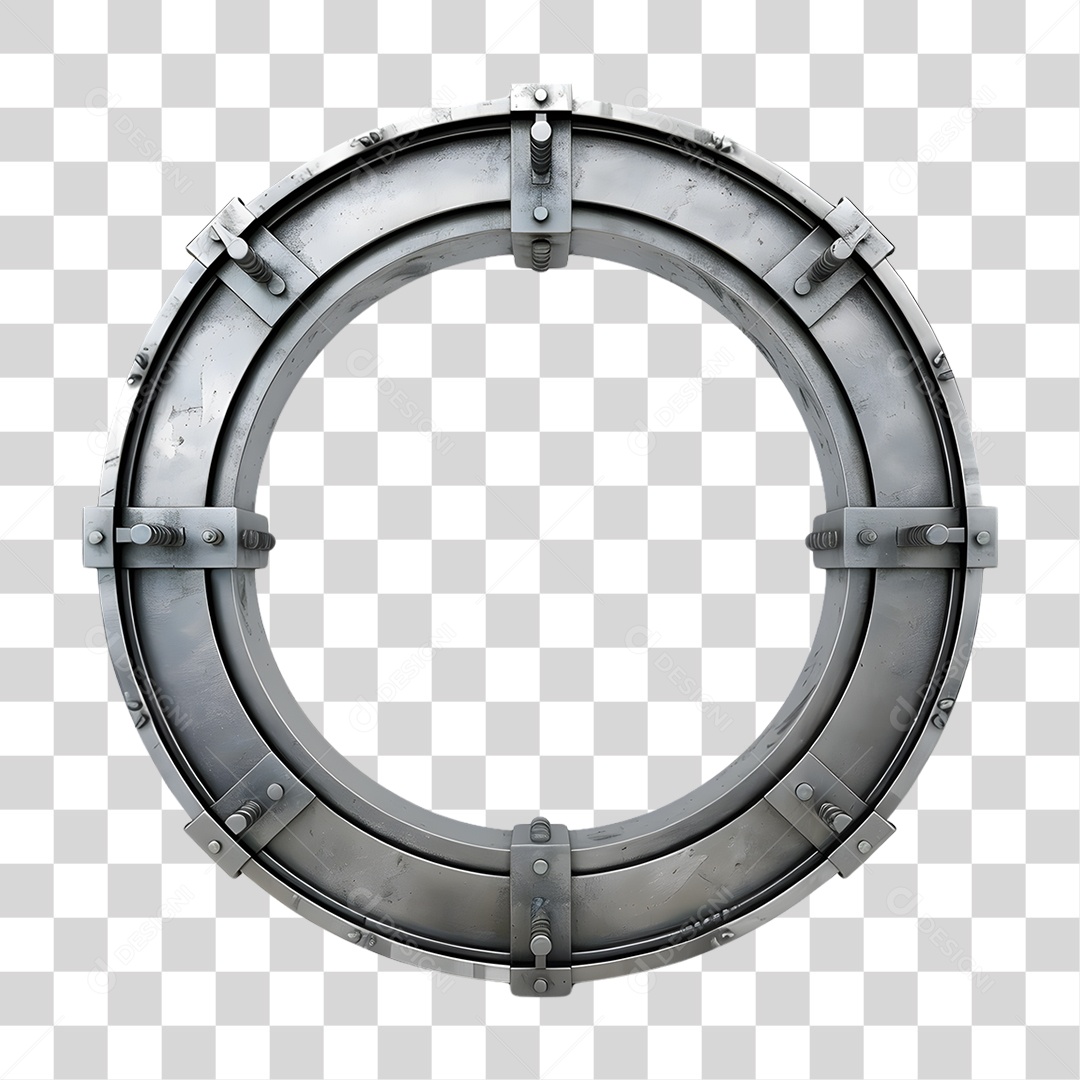 Estrutura de Ferro Redonda Elemento 3D para Composição PNG Transparente
