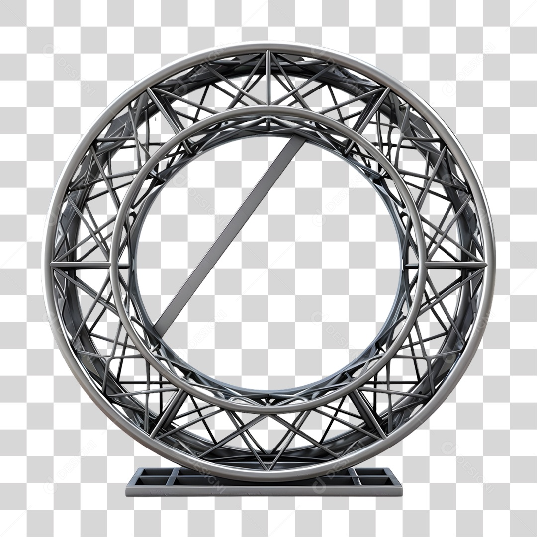 Base de Ferro Redonda Elemento 3D para Composição PNG Transparente