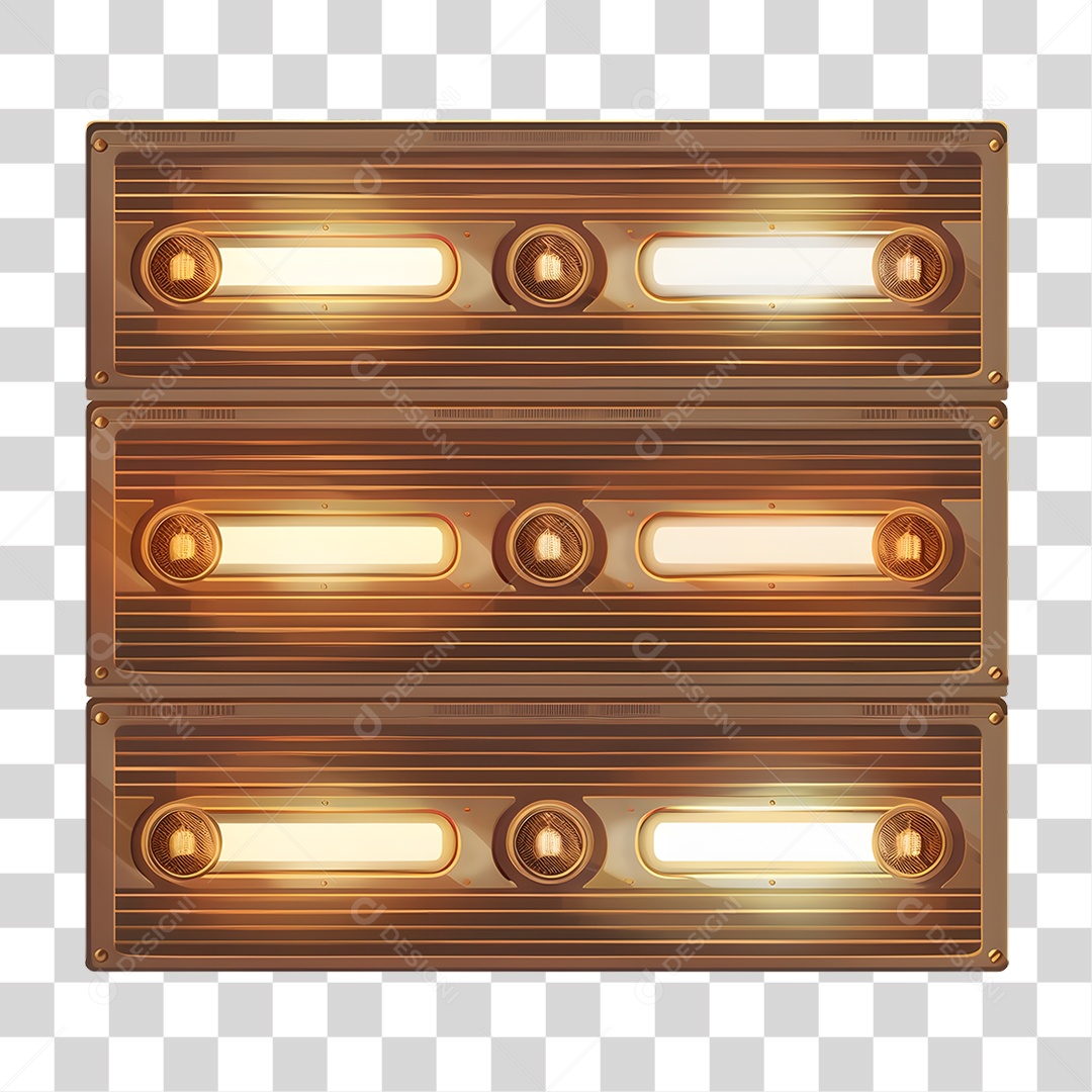 Painel com Luzes Elemento 3D Para Composição PNG Transparente