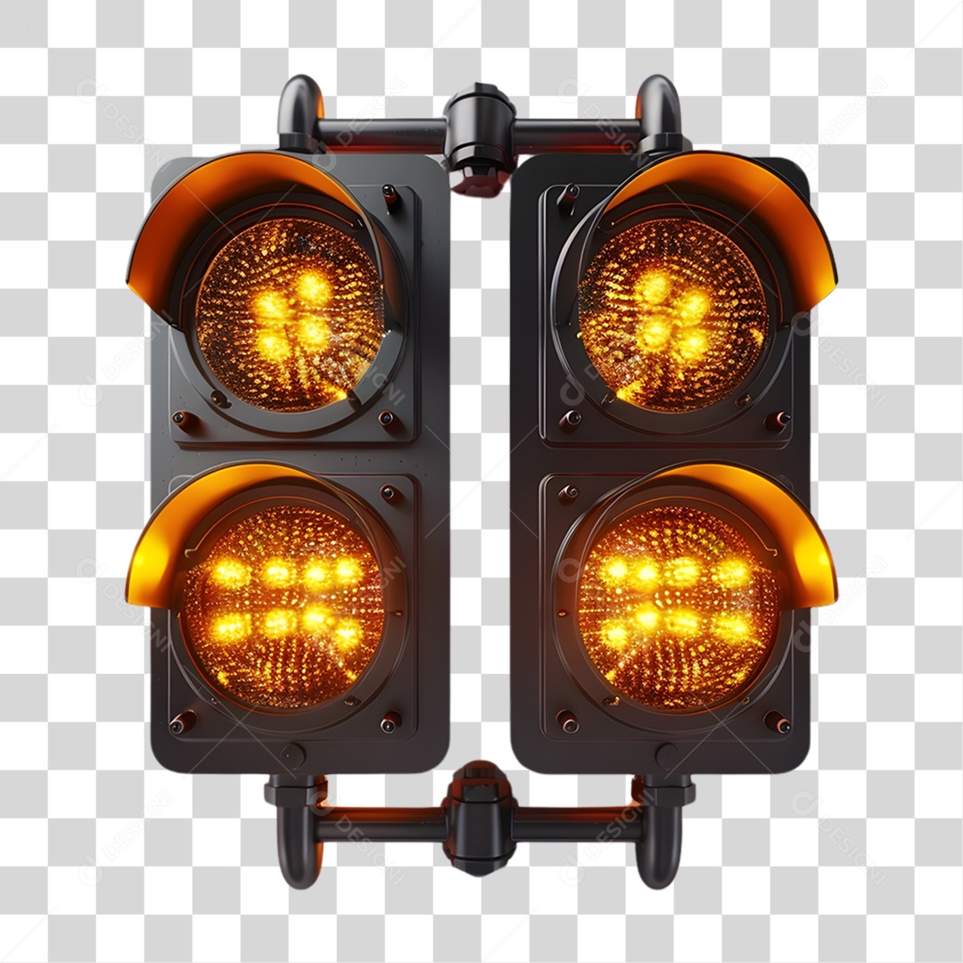 Semáforo Elemento 3D para Composição PNG Transparente
