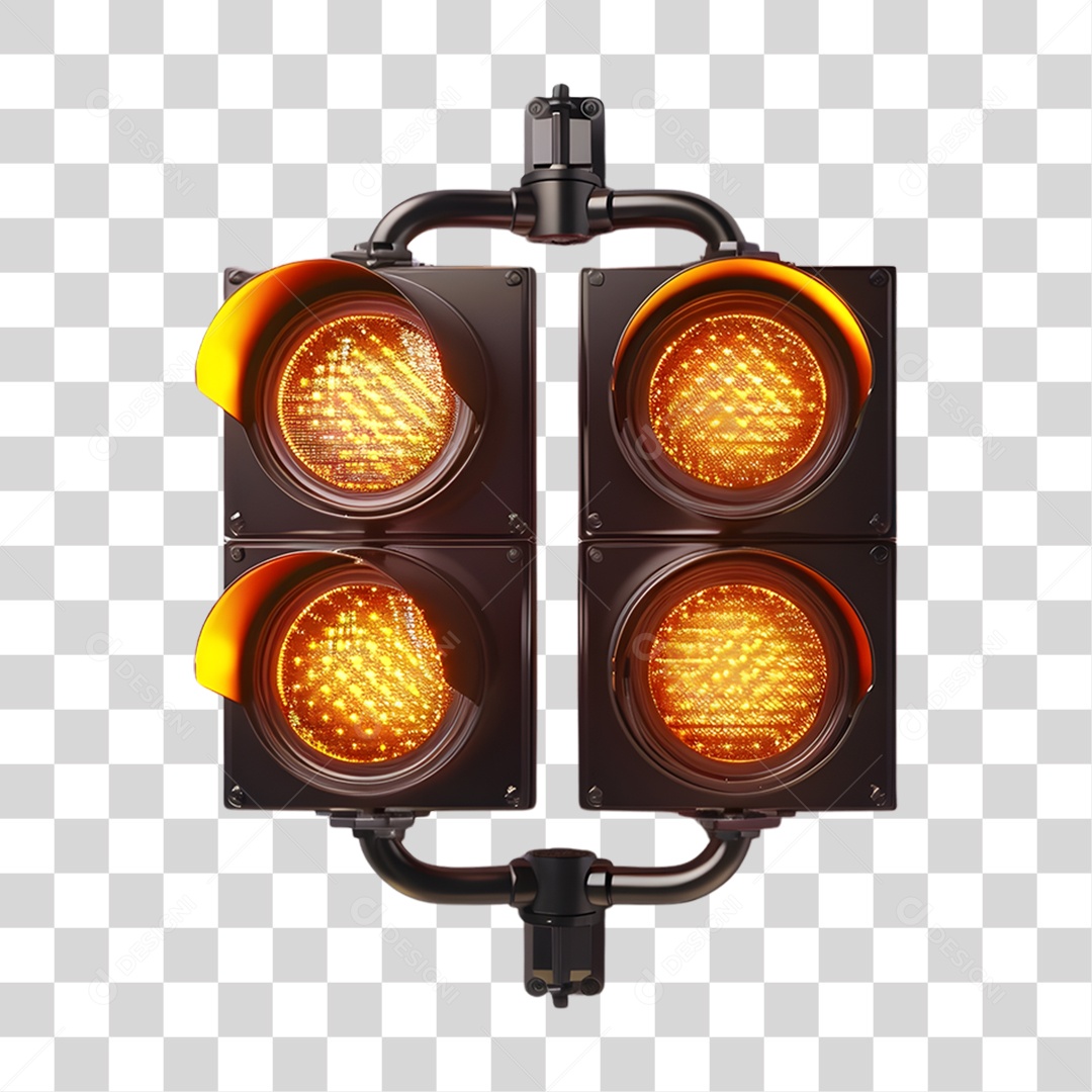 Semáforos Elemento 3D para Composição PNG Transparente