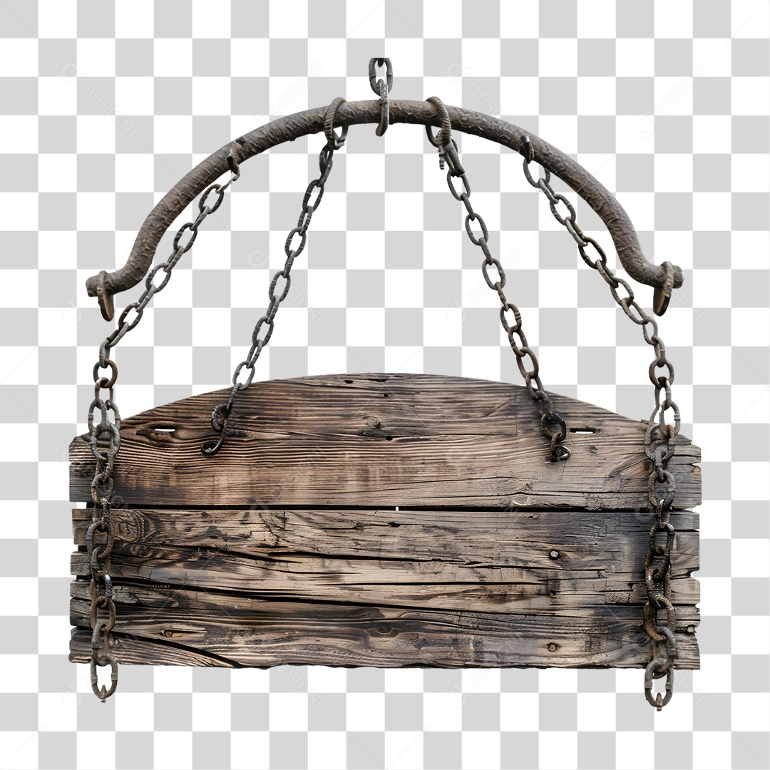 Placa de Madeira Elemento 3D para Composição PNG Transparente