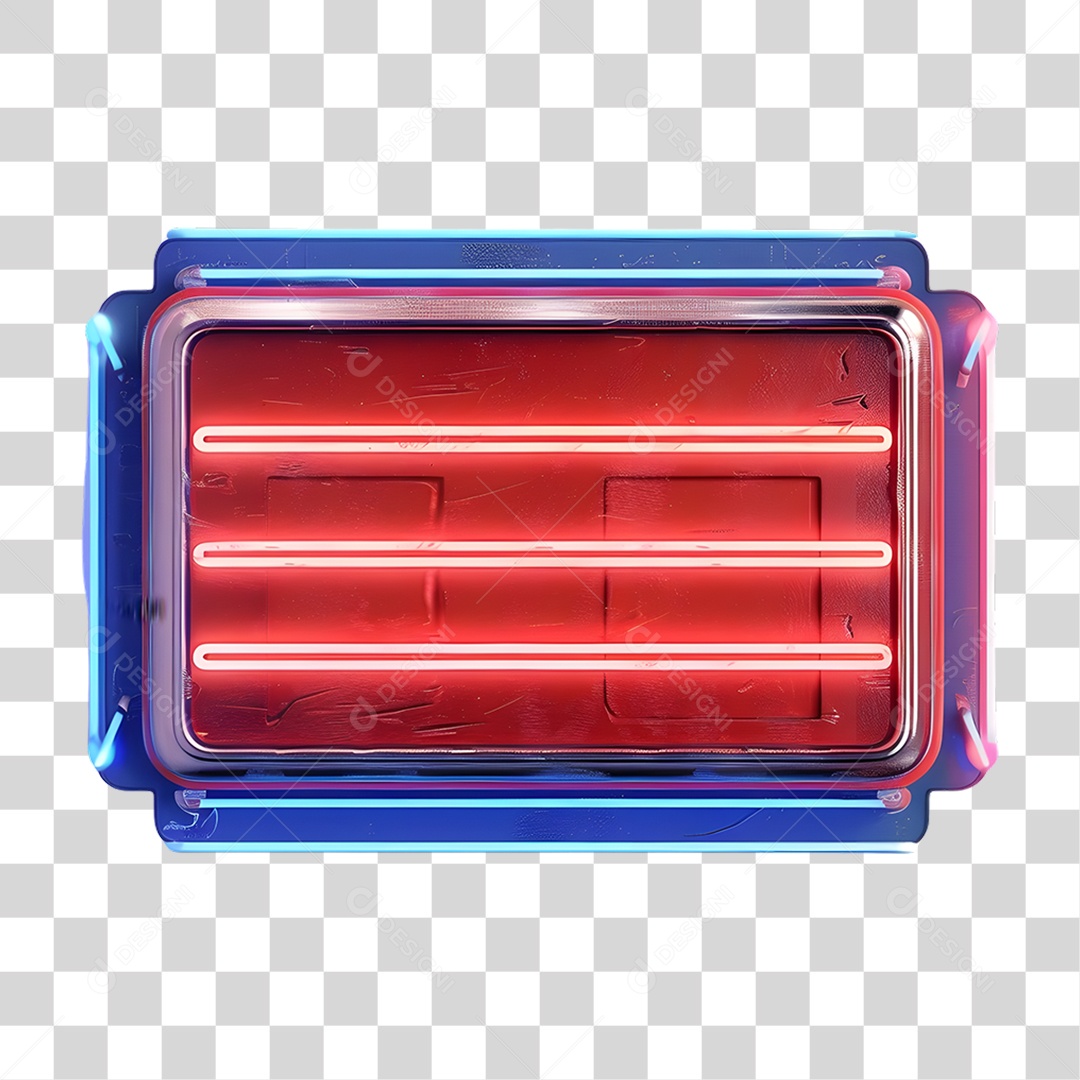 Placa com Luz de Led  Elemento 3D para Composição PNG Transparente