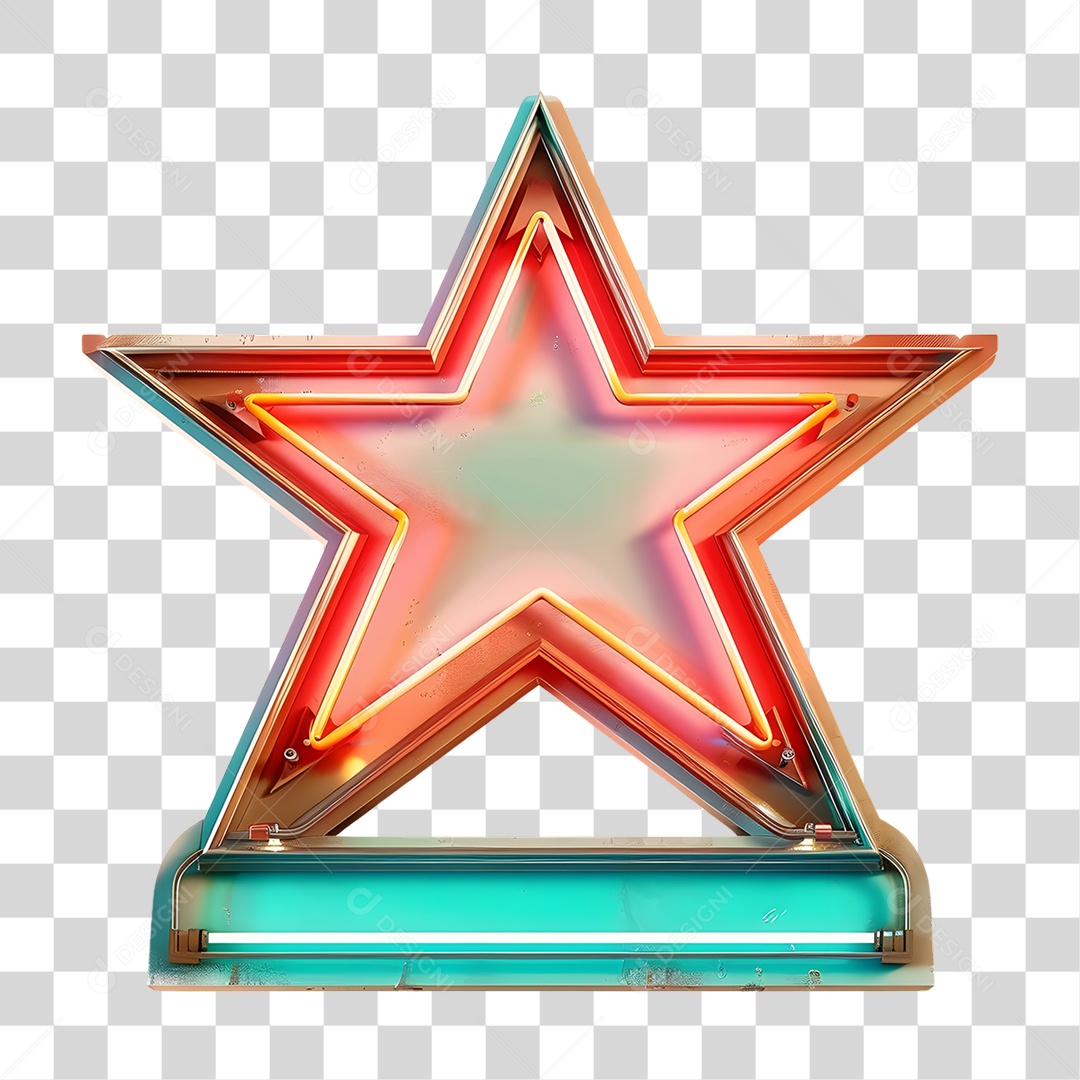 Placa com Luz de Led Elemento 3D para Composição PNG Transparente