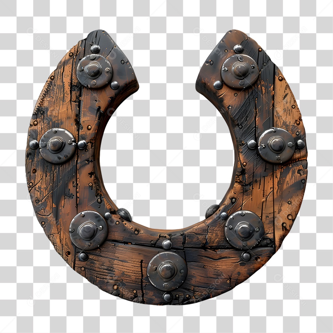 Ferradura de Madeira PNG Transparente