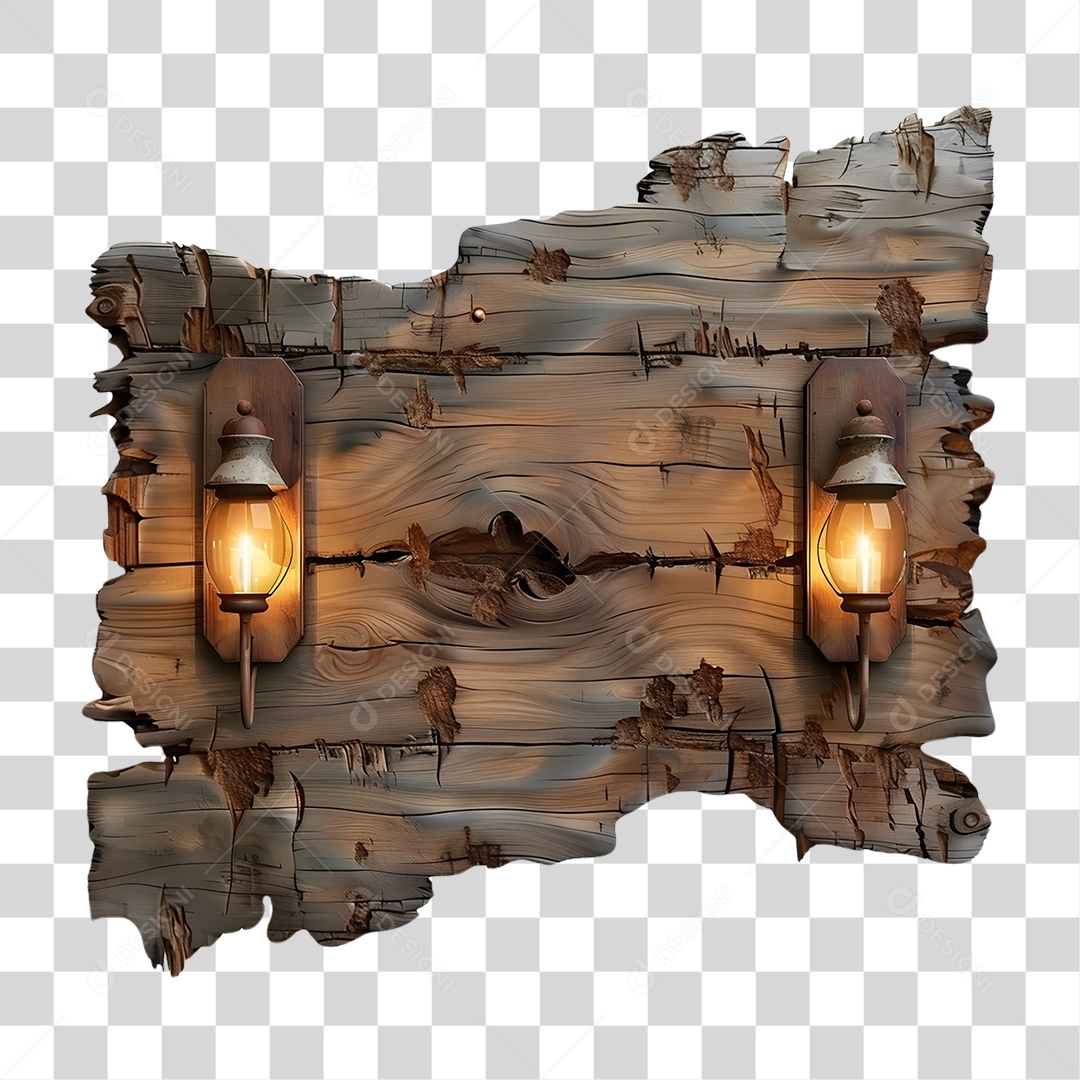 Placa de Madeira PNG Transparente