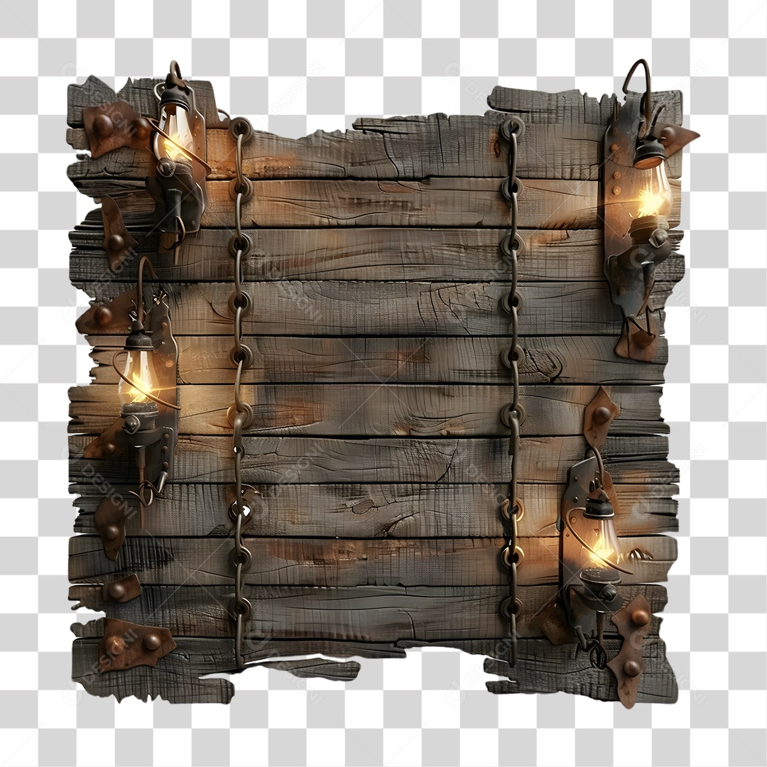 Placa de Madeira PNG Transparente