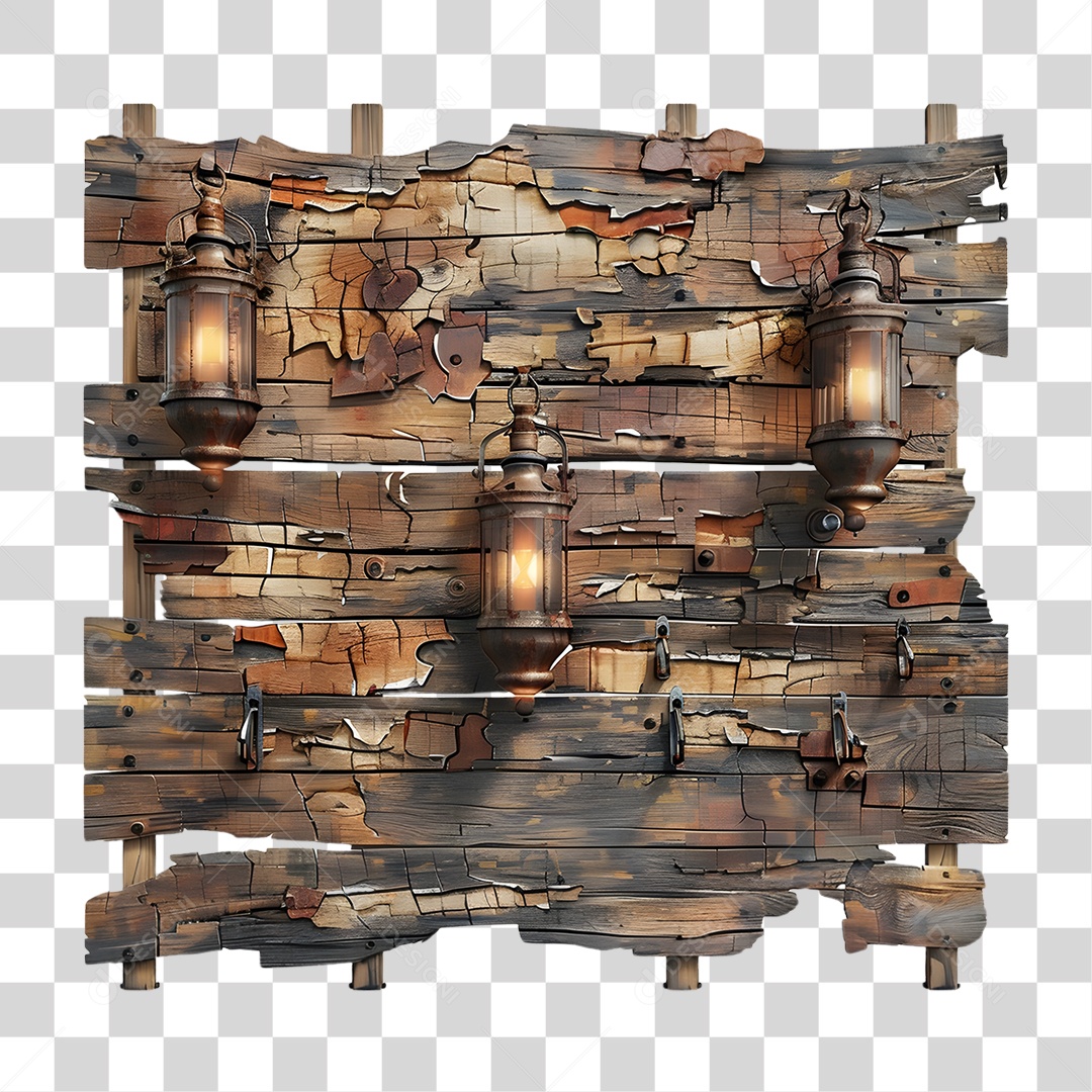 Placa de Madeira PNG Transparente