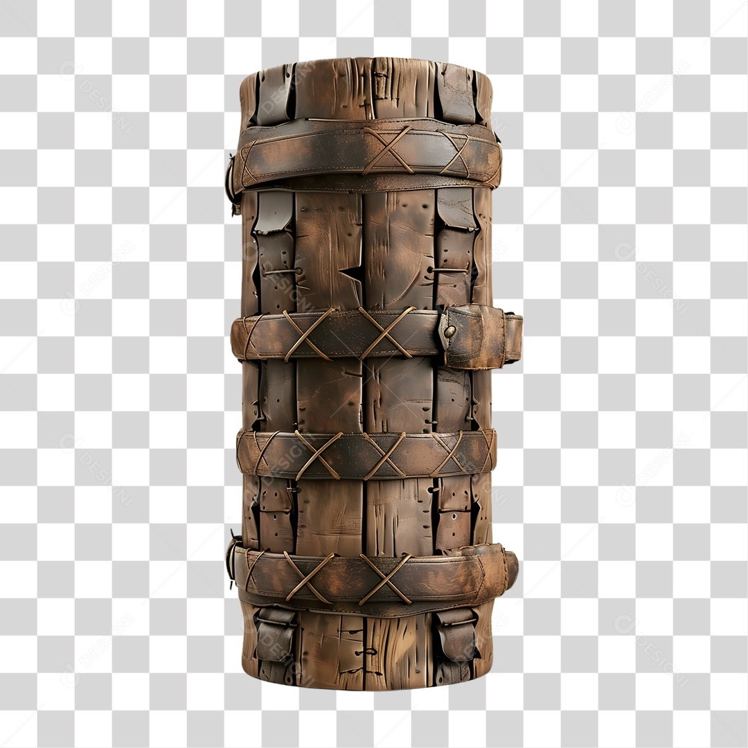 Pilar de Couro Costura Rústica PNG Transparente