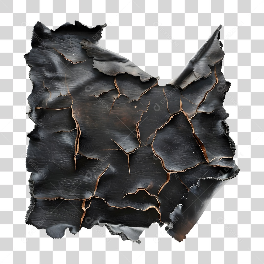 Pedaço de Couro Rasgado Costurado PNG Transparente