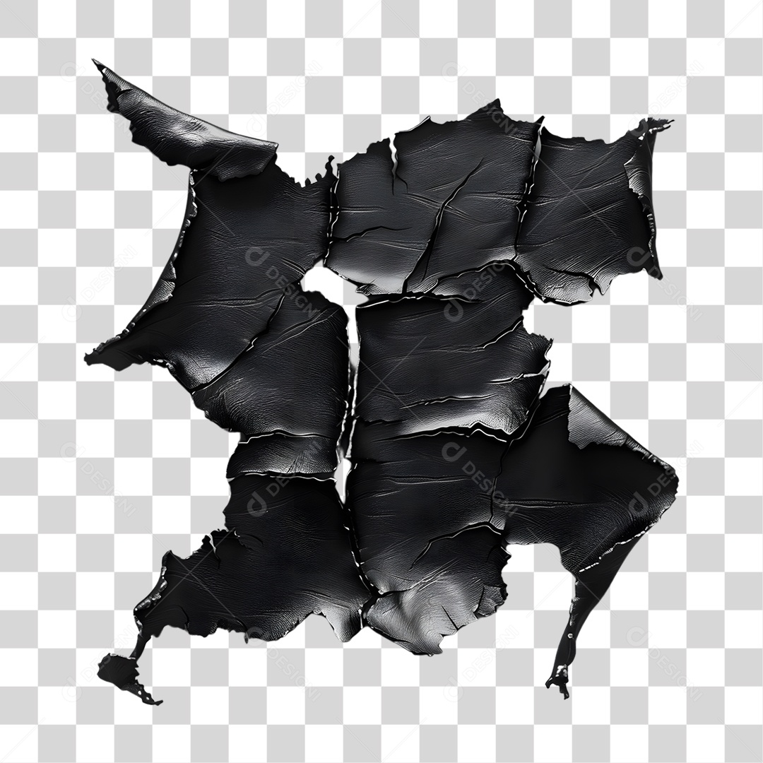 Pedaço de Couro Rasgado Costurado PNG Transparente