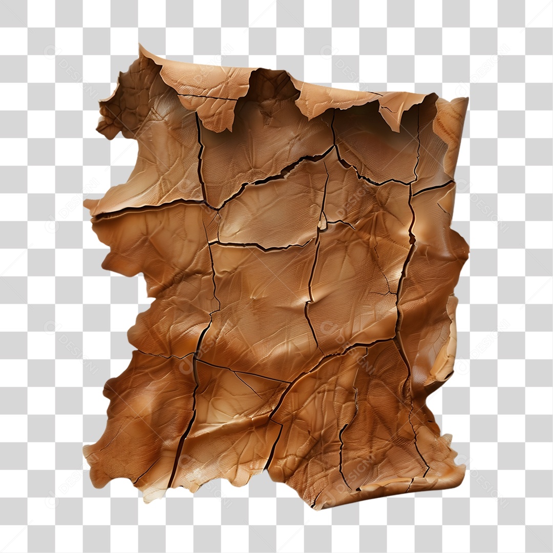 Pedaço de Couro Rasgado Costurado PNG Transparente