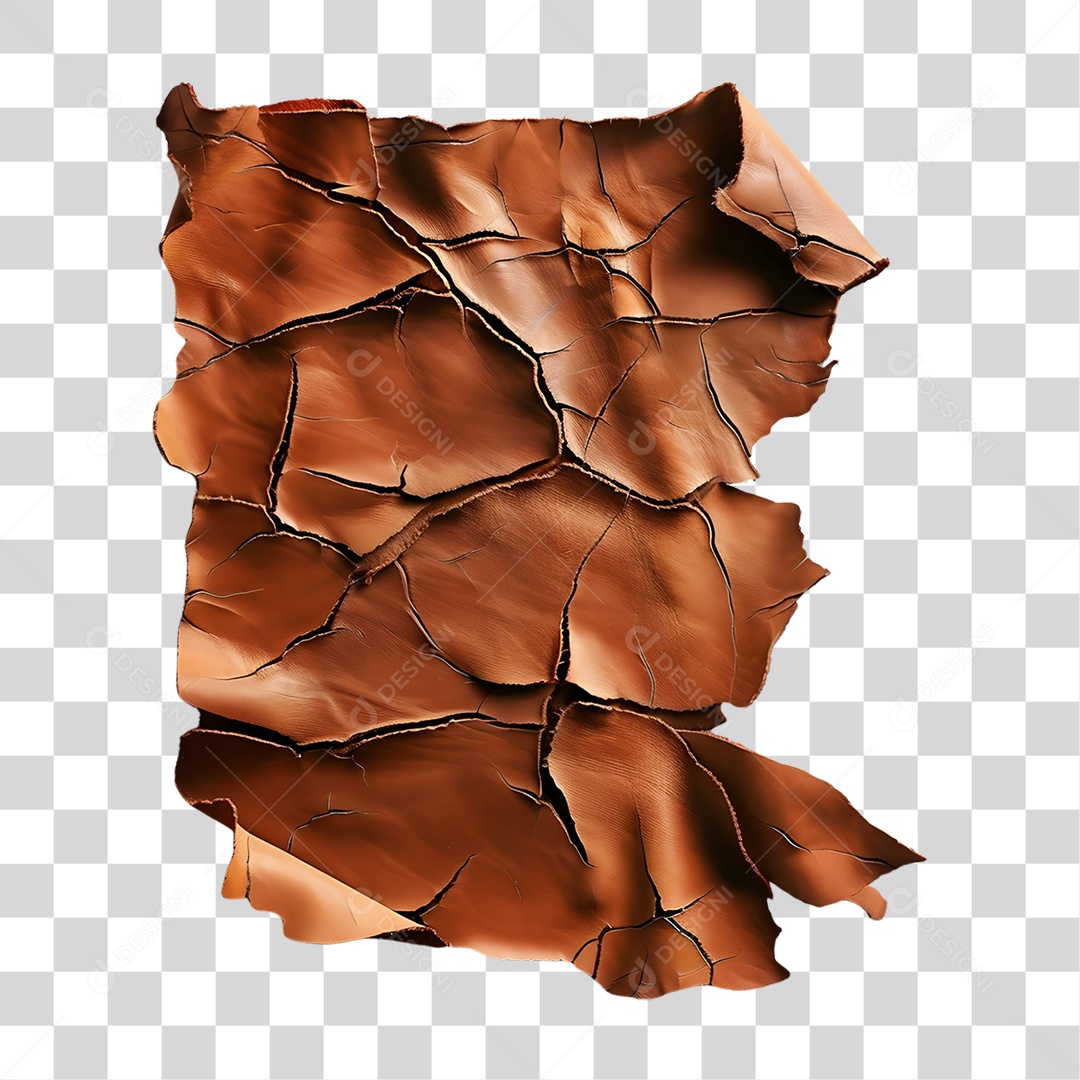 Pedaço de Couro Rasgado Costurado PNG Transparente