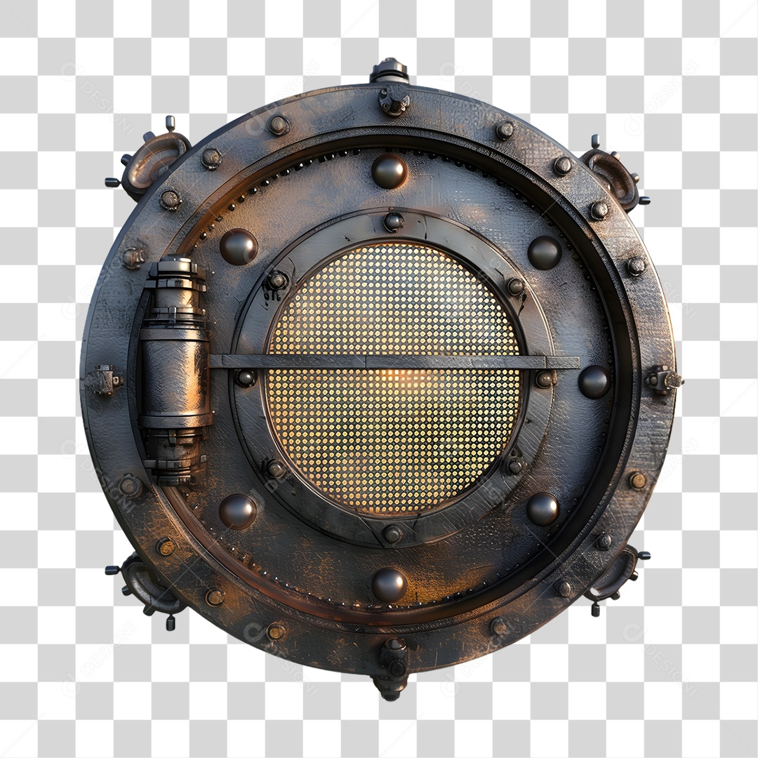 Placa Metal Circulo Redondo PNG Transparente