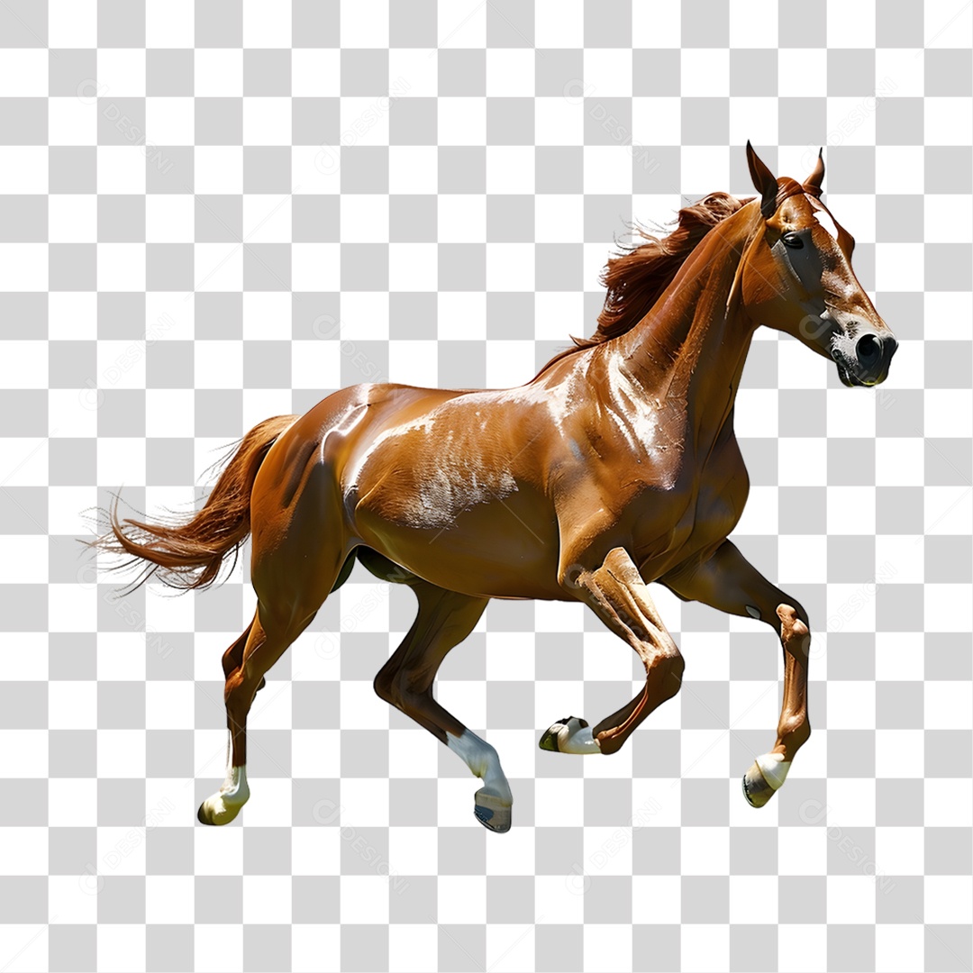 Cavalo de Corrida Correndo PNG Transparente