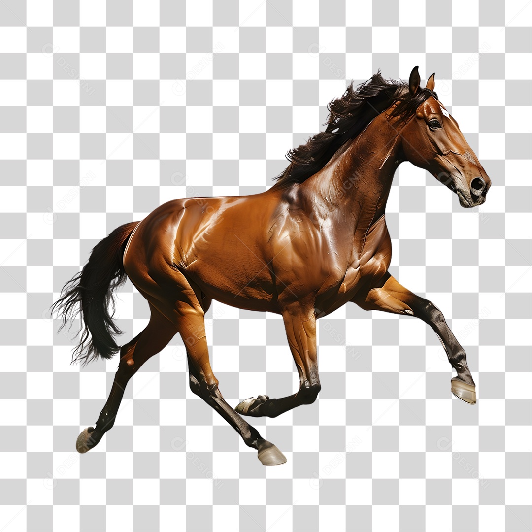 Cavalo de Corrida Correndo PNG Transparente