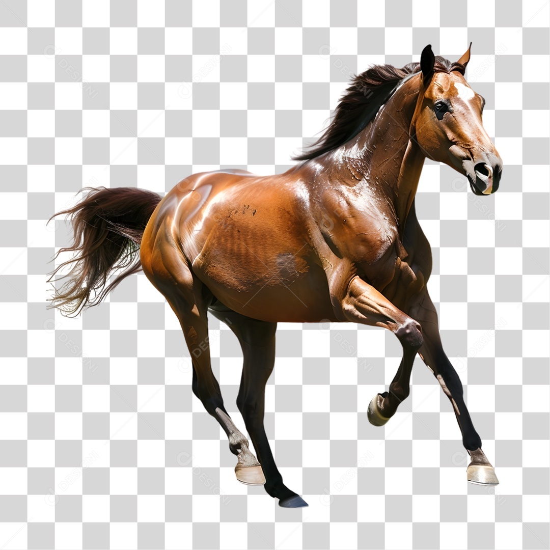 Cavalo de Corrida Correndo PNG Transparente