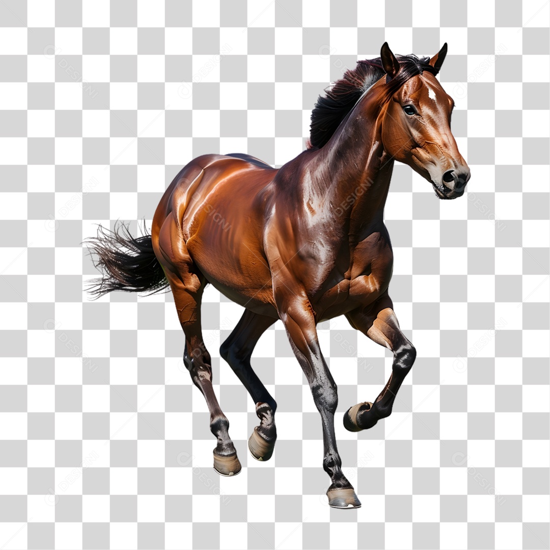 Cavalo de Corrida Correndo PNG Transparente