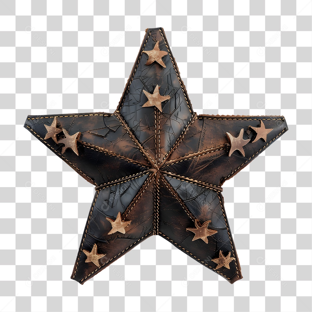 Estrela de Couro Enfeites PNG Transparente