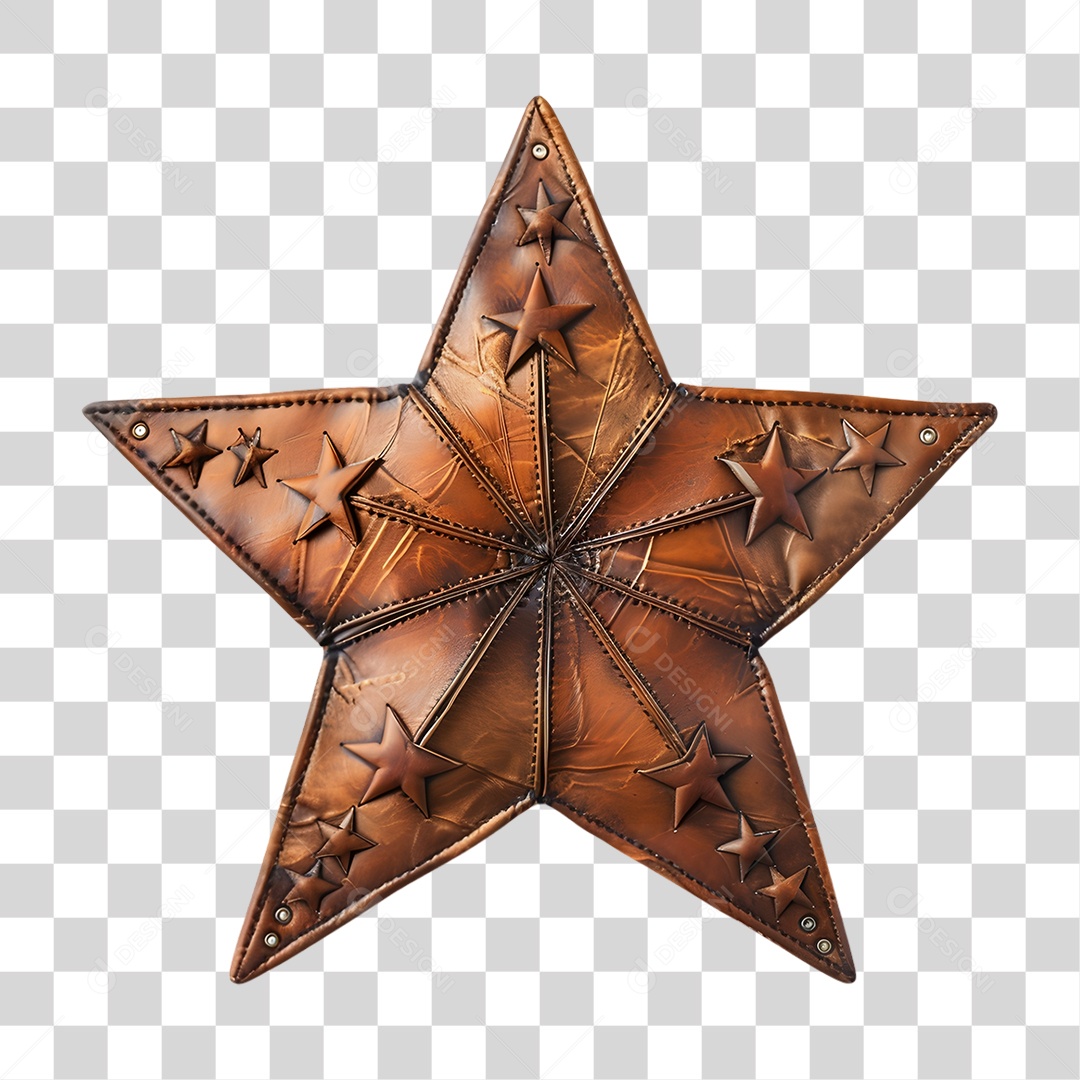 Estrela de Couro Enfeites PNG Transparente