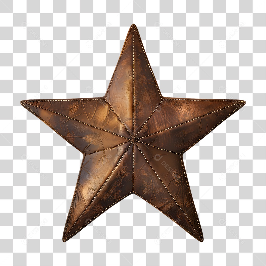 Estrela de Couro Enfeites PNG Transparente