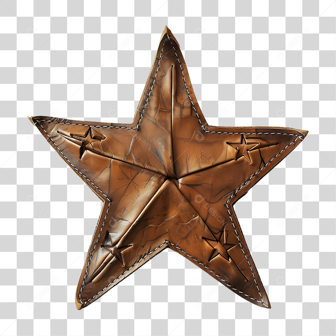 Estrela de Couro Enfeites PNG Transparente