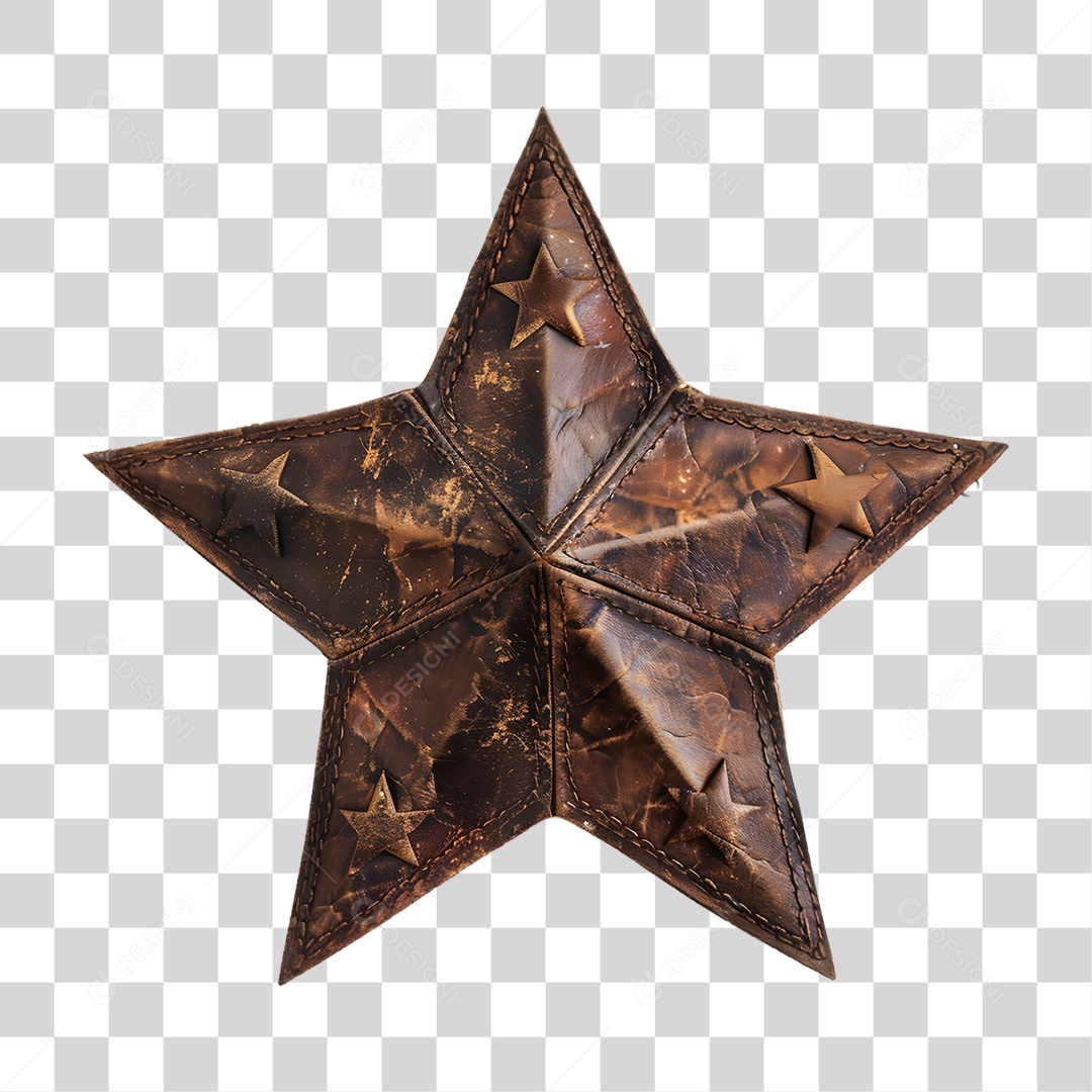 Estrela de Couro Enfeites PNG Transparente