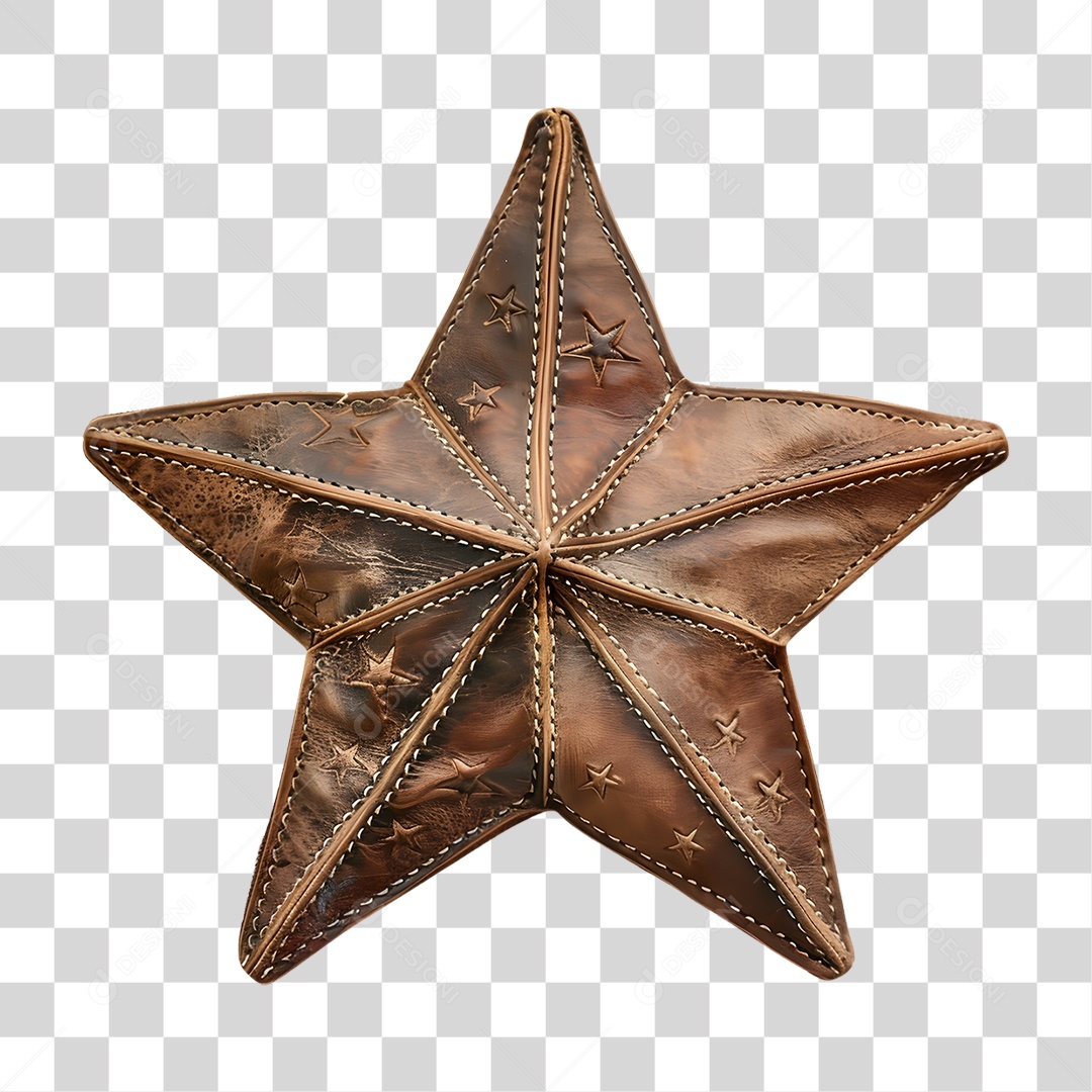 Estrela de Couro Enfeites PNG Transparente
