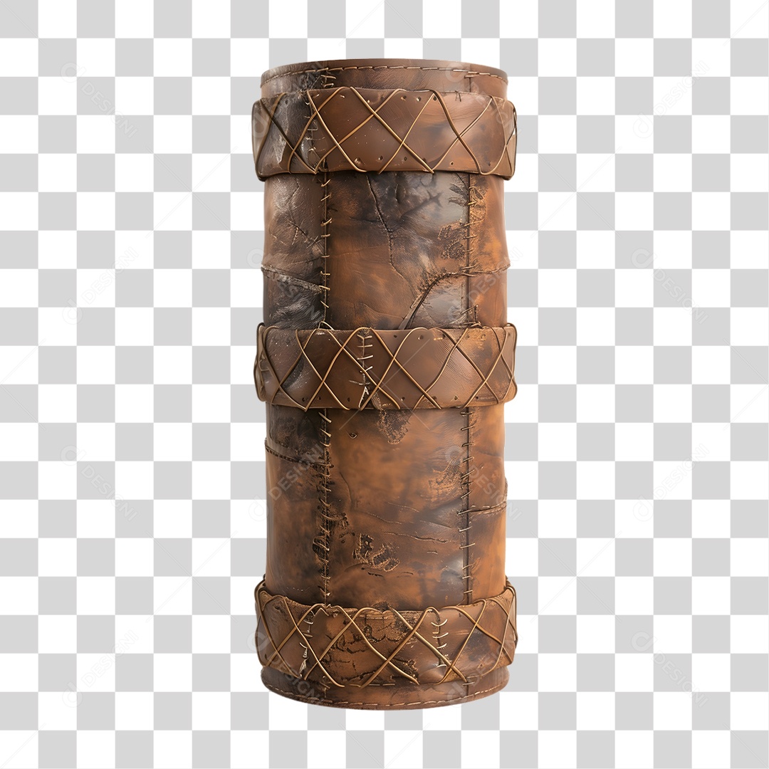 Pilar de Couro Costura Rústica PNG Transparente